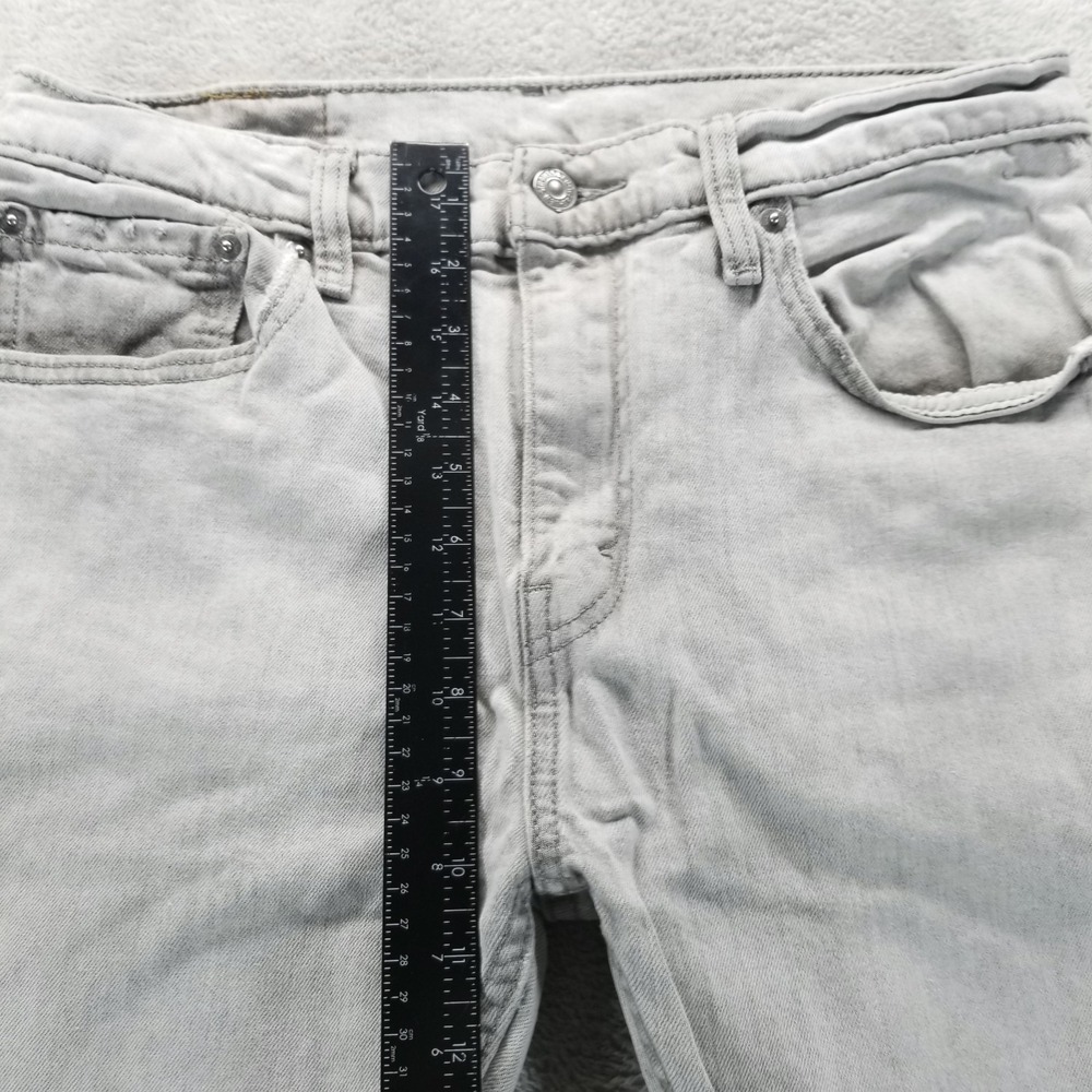 Levis 511 Jeans Mens 32x32 Gray Slim Straight Mid‎ Rise Light Wash Stretch Denim - Picture 8 of 10